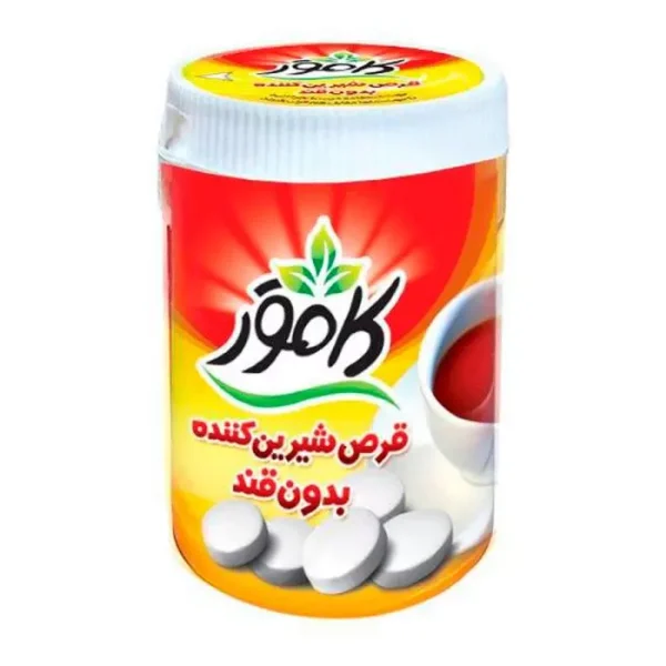 قرص شیرین کننده بدون قند استوانه ای کامور 250 عددی